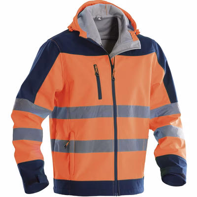 Immagine di Giacca softshell P&P LOYAL BRIGHT colore arancione/blu taglia XXXL