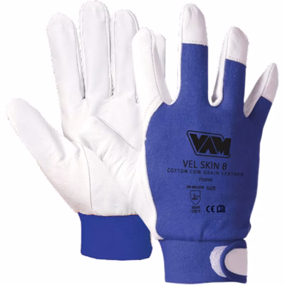 Immagine di Guanti in pelle fiore VAM VEL - paioSKIN colore blu taglia 10 - paio