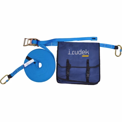 Immagine di Linea vita temporanea orizzontale di fettuccia certificata IRUDEK X2 colore blu