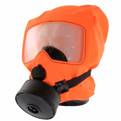 Immagine di Respiratore pieno facciale d'emergenza SPASCIANI H 900 CO P con cappuccio segnaletico