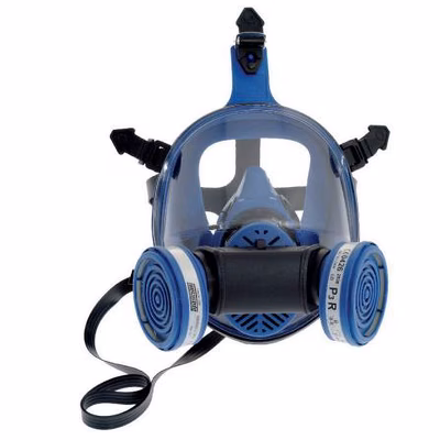 Immagine di Maschera intera SPASCIANI TR 2002 DUPLA colore blu con adattatore nero