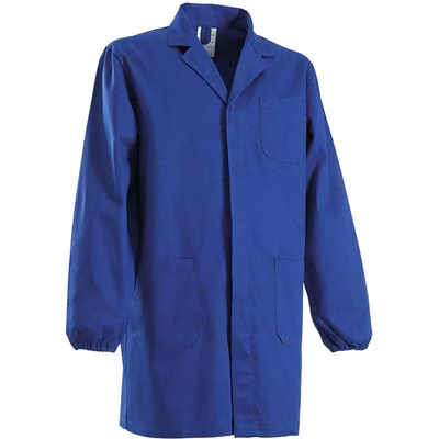 Immagine di Camice GLOBAL TRADING KIPARIS in cotone con elastico ai polsi colore blu royal taglia S