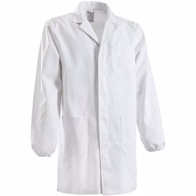 Immagine di Camice GLOBAL TRADING KIPARIS in cotone con elastico ai polsi colore bianco taglia M