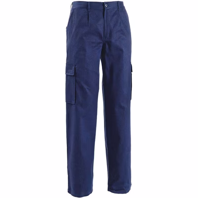 Immagine di Pantaloni multitasche GLOBAL TRADING POCKETS cotone colore blu taglia L