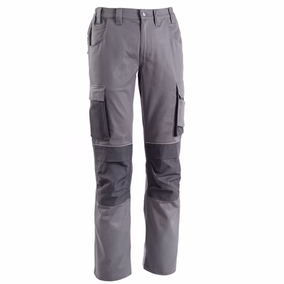 Immagine di Pantalone GLOBAL TRADING Stretch in cotone elasticizzato colore grigio con inserti tono su tono S