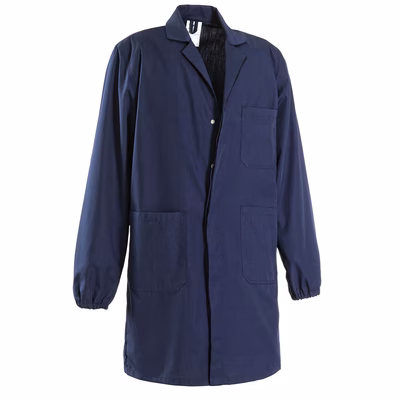 Immagine di Camice da lavoro con bottoni a pressione coperti colore blu taglia M