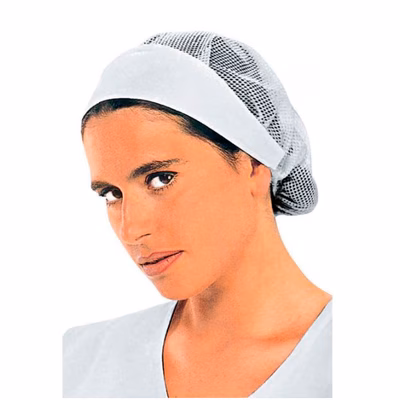 Immagine di Cuffia da donna con rete ISACCO 081000 colore bianco
