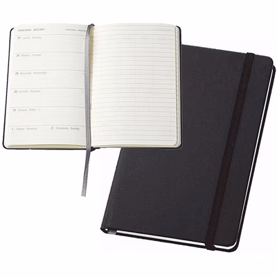 Immagine di Agenda/taccuino PVC tascabile settimanale 9x14,5 nero 50+