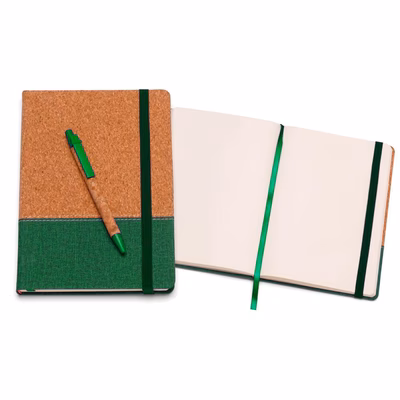 Immagine di Block notes in sughero/poliuretano 96ff A5 verde 50+