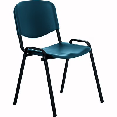 Immagine di Sedia LEO PLASTIC telaio nero sedile e schienale colore blu