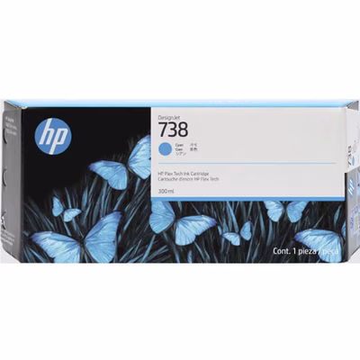 Immagine di Inkjet HP 676M6A 738 ciano 300 ml