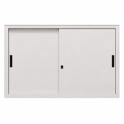 Immagine di Armadio metallico ante scorrevoli cm 120x60x88 colore alluminio brillante