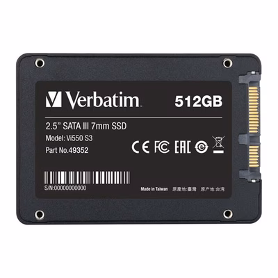 Immagine di Ssd interni 512GB sata iii VERBATIM SSD SataIII Vi550 512GB Interna 2.5" 49352V