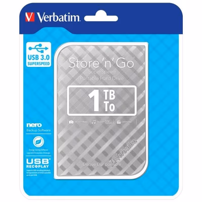 Immagine di Hdd esterni 1000GB USB 3.0 VERBATIM store'n go 53197