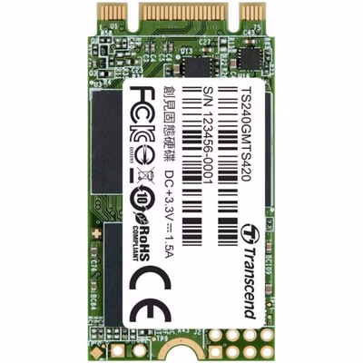Immagine di Ssd interni 240GB m.2 TRANSCEND TS240GMTS420S - SSD M.2 2242 da 240GB, SATA3 B+M K TS240GMTS420S