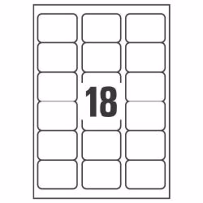 Immagine di Etichette adesive in poliestere trasparente lucido, 99,1x33,9mm, 16 etichette per foglio, 25 fogli