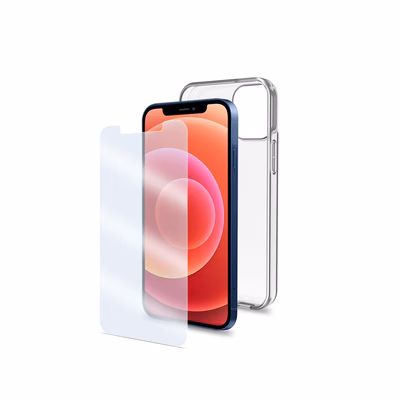 Immagine di Cover tpu + vetro Trasparente CELLY COVGLASSAB - Apple iPhone 12 Mini COVGLASSAB1003