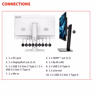 Immagine di Pc All-in-One 23,8" 16.00000 professional intel core i7 512GB MSI PRO AP242P 14M-628IT 00-AE0622-62