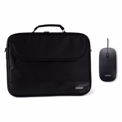Immagine di Borsa notebook da 15.4 - 16 poliestere nero NILOX NILOX TECH - Borsa Notebook 15.6"+Mouse ottico USB