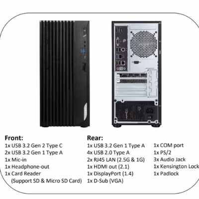 Immagine di Pc Desktop 16.00000 windows 11 intel core i7 1000GB MSI PRO DP180 14NUC-424IT 00-B0A731-424