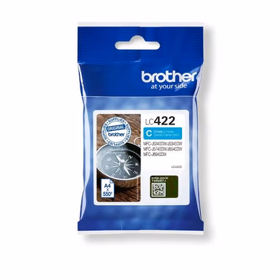 Immagine di Inkjet BROTHER LC422C ciano 550 copie