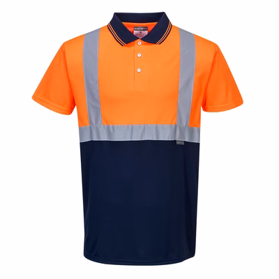 Immagine di Polo bicolore hi-vis PORTWEST S479 colore arancione/blu navy taglia S