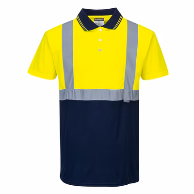 Immagine di Polo bicolore hi-vis PORTWEST S479 colore giallo/blu navy taglia L