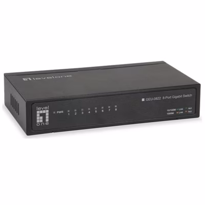 Immagine di Switch LEVEL ONE LEVELONE GEU-0822 - SWITCH 8-PORTE GIGABIT GEU-0822