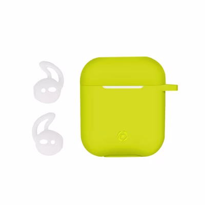 Immagine di Cover silicone giallo CELLY AIRCASE - AIRPODS 1st Gen. / 2nd Gen. Case SHOCK AIRCASEYL