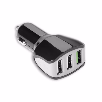 Immagine di Caricabatterie nero CELLY CC3USBTURBO - 22W 3 USB Car Charger CC3USBTURBOBK