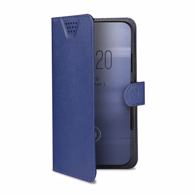 Immagine di Cover similpelle blu CELLY WALLY ONE - Universal Case Display Size 5.0"-5.5" WALLYONEXXLBL