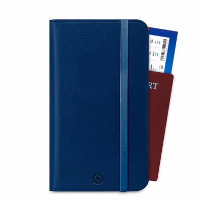 Immagine di Cover similpelle blu CELLY PASSPORTD - Universal Document Holder PASSPORTDBL