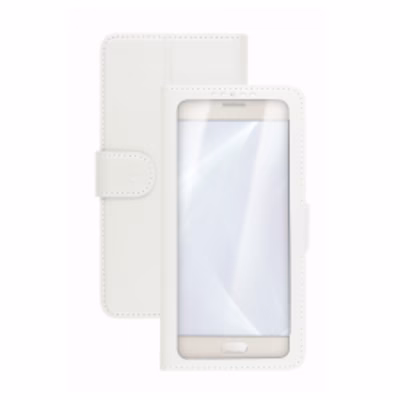 Immagine di Cover similpelle bianco CELLY UNICA VIEW - Universal Case Display Size 4.5"-5.0" UNICAVIEWXLWH
