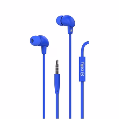 Immagine di Auricolari con filo sì 1 x jack 3,5mm Blu CELLY UP600 - Jack 3.5mm Stereo Wired Earphones UP600BL