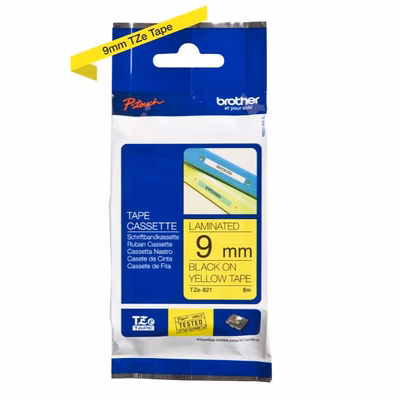 Immagine di Nastro BROTHER TZE-621 mm 9x8 m nero/giallo