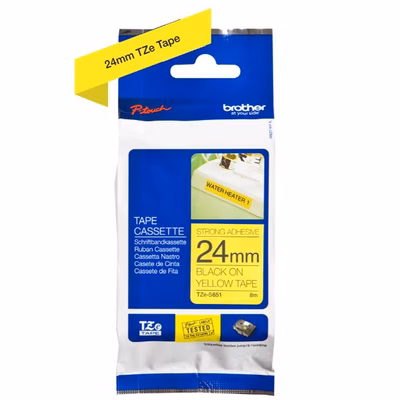 Immagine di Nastro BROTHER TZE-S651 mm 24x8 m nero/giallo