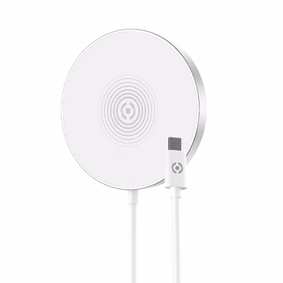 Immagine di Caricabatterie wireless/senza fili bianco USB-C CELLY MAGCHARGE - 10W Wireless Charger MAGCHARGE