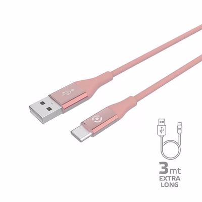 Immagine di USB to USB-C 15w cable 3mt pink