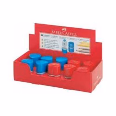 Immagine di Espositore temperamatite con serbatoio a tre fori FABER CASTELL GRIP colori assortiti