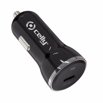 Immagine di Caricabatterie Nero CELLY RTGCC20W - 20W USB-C Car Charger READY TECH GO RTGCC20WBK