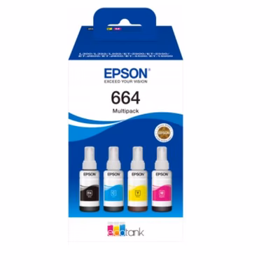 Immagine di Inkjet EPSON C13T664640 70 ml nero+ciano+magenta+giallo 70 ml conf.4pz