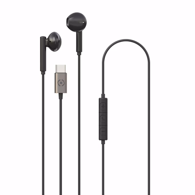 Immagine di Auricolari con filo sì USB-C Nero CELLY UP1100TYPEC - USB-C Stereo Wired Earphones UP1100TYPECBK