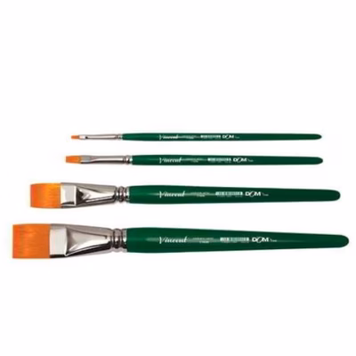 Immagine di Kit 6 pennelli CWR sintetico piatto N.20 colore verde