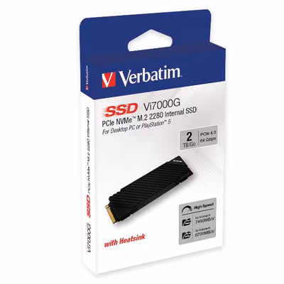 Immagine di Ssd interni 2000GB pcie gen 3.0 x 4 nvme VERBATIM Vi7000 Internal PCIe NVMe M.2 SSD 2TB 49368V