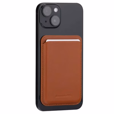Immagine di Cover pelle marrone DBRAMANTE 1928 Leather wallet with MagSafe - Tan ROCCGT001895