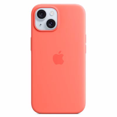 Immagine di Cover MagSafe in silicone colore guava per iPhone 15