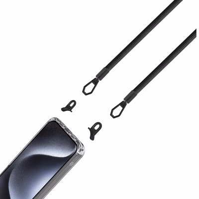 Immagine di Cover tpu + policarbonato Trasparente CELLY FREEDOM CASE - Case iPhone 15 Pro + black lacet F FREED