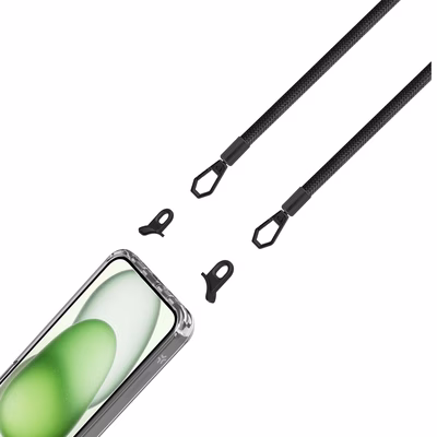 Immagine di Cover tpu + policarbonato Trasparente CELLY FREEDOM CASE - Case iPhone 15 Plus + black lacet FREEDOM