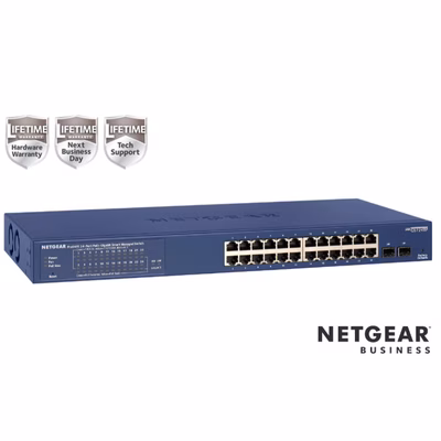 Immagine di Switch NETGEAR GS724TP Switch Smart Managed Pro 24 porte Gigabit GS724TP-300EUS