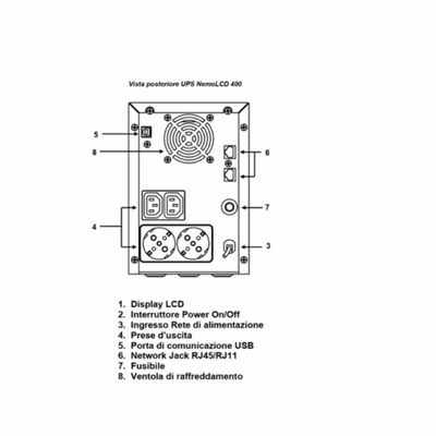 Immagine di Gruppo di continuità NAICON LINE INTERACTIVE CON DISPLAY LCD E USB 4000 VA 180 EL-NEMOLCD400